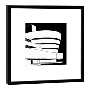 COGNOSCO - Fine Art Print im Rahmen - Stadtgrafiken - NY, Guggenheim-Museum