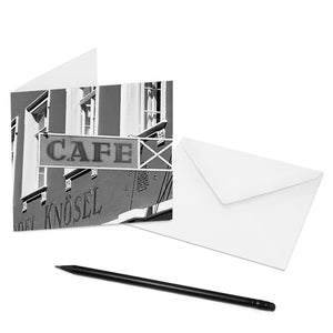 Mache jemandem eine Freude und verschicke eine COGNOSCO Klappkarte mit Umschlag mit dem Motiv: Heidelberg - Café Knösel