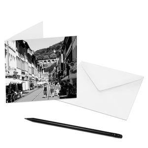 Mache jemandem eine Freude und verschicke eine COGNOSCO Klappkarte mit Umschlag mit dem Motiv: Heidelberg - Hauptstrasse