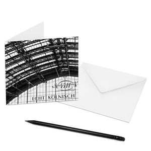 Mache jemandem eine Freude und verschicke eine COGNOSCO Klappkarte mit Umschlag mit dem Motiv: Köln - Hauptbahnhof
