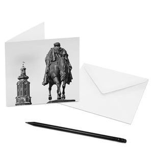 Mache jemandem eine Freude und verschicke eine COGNOSCO Klappkarte mit Umschlag mit dem Motiv: Weimar - Reiterstandbild