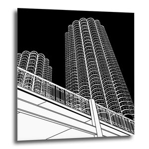COGNOSCO - Direktdruck auf Acrylglas - Stadtgrafiken - Chicago, Marina City
