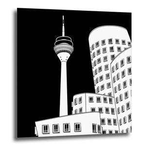 COGNOSCO - Direktdruck auf Acrylglas - Stadtgrafiken - Düsseldorf, Neuer Zollhof